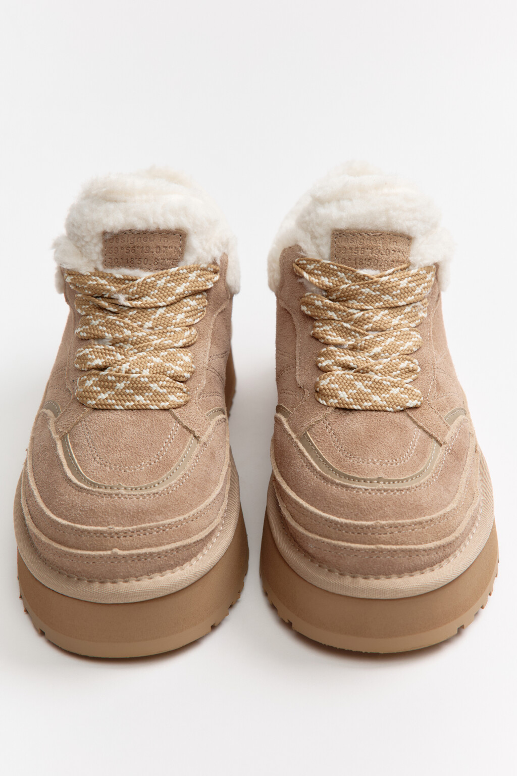 Ботинки замшевые с меховой отделкой - цвет коричневый - 6