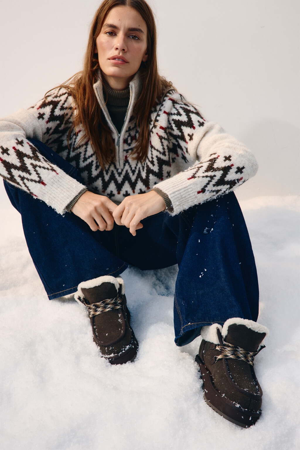 Ботинки из натуральной замши утепленные - цвет коричневый - 2