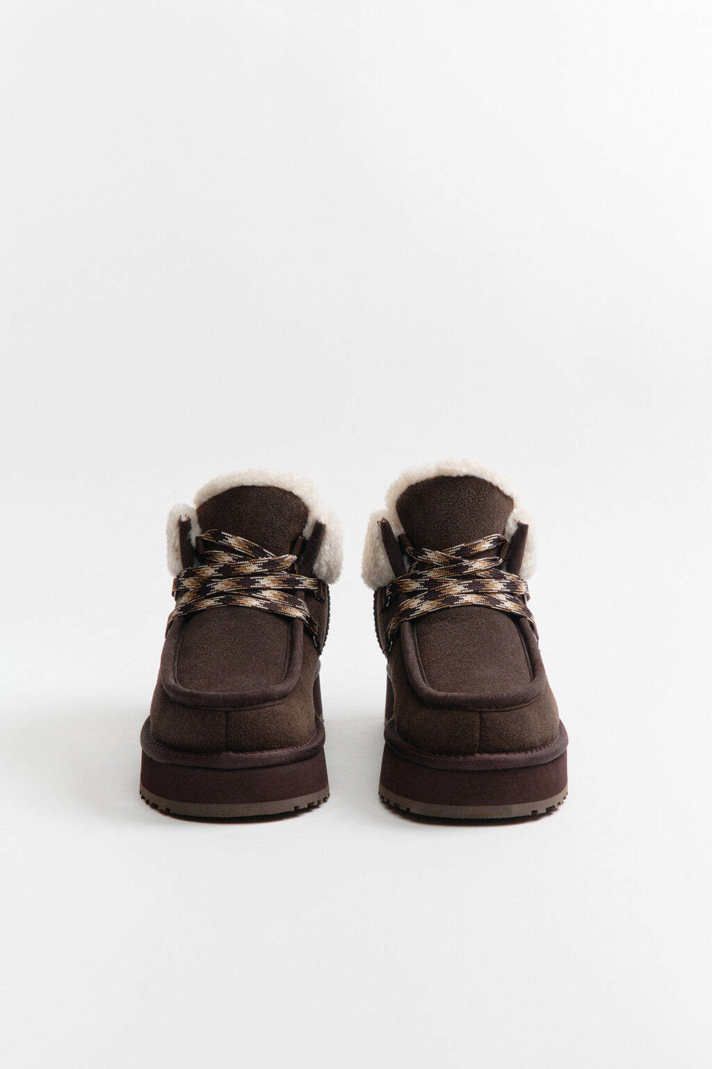 Ботинки из натуральной замши утепленные - цвет коричневый - 6