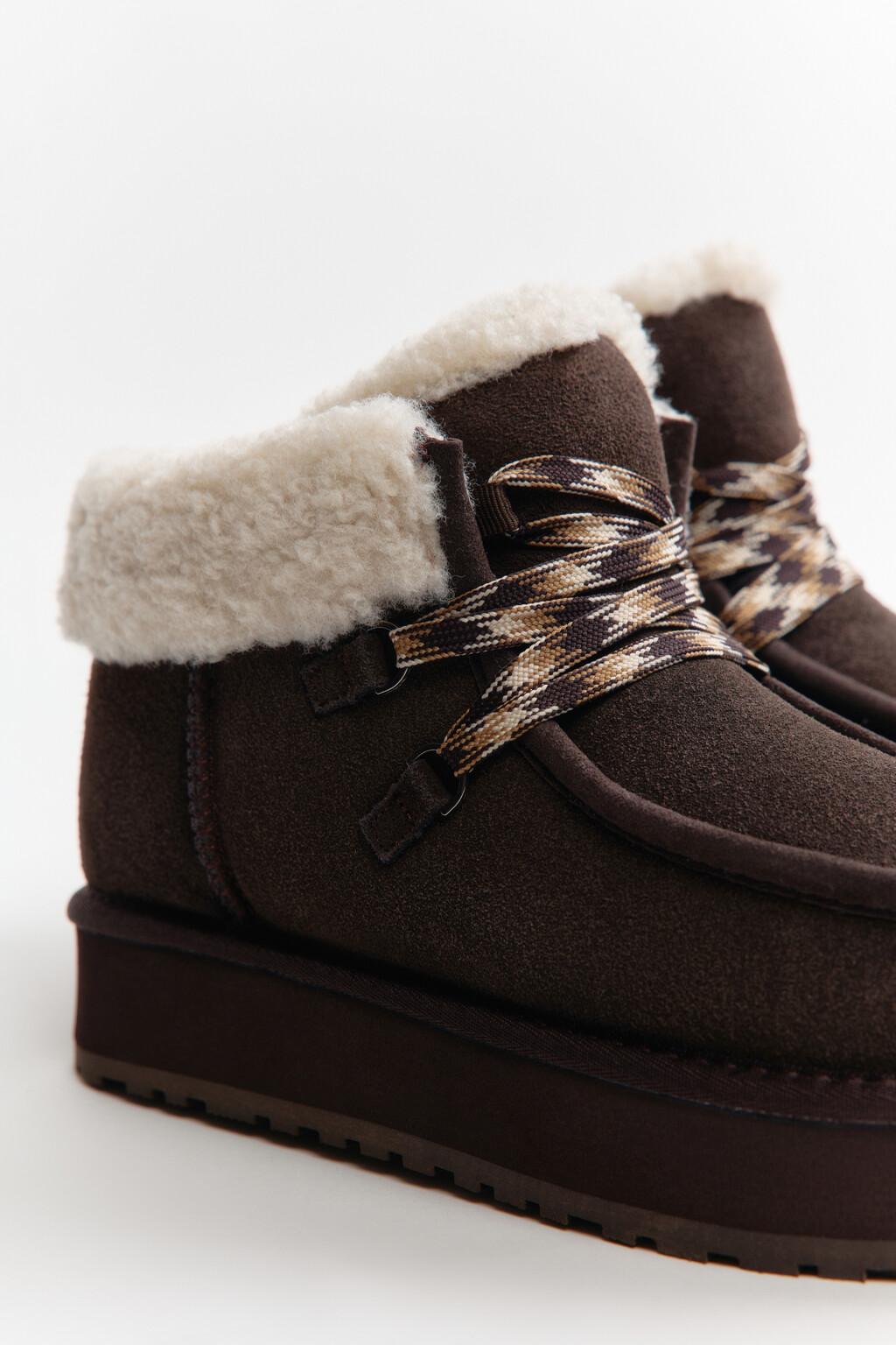 Ботинки из натуральной замши утепленные - цвет коричневый - 9