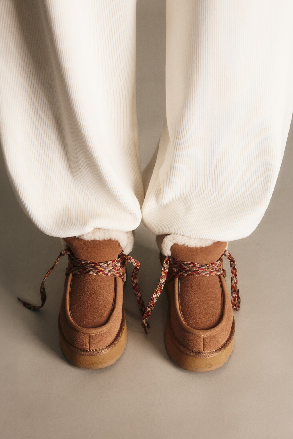 Ботинки из натуральной замши утепленные - цвет бежевый - 4