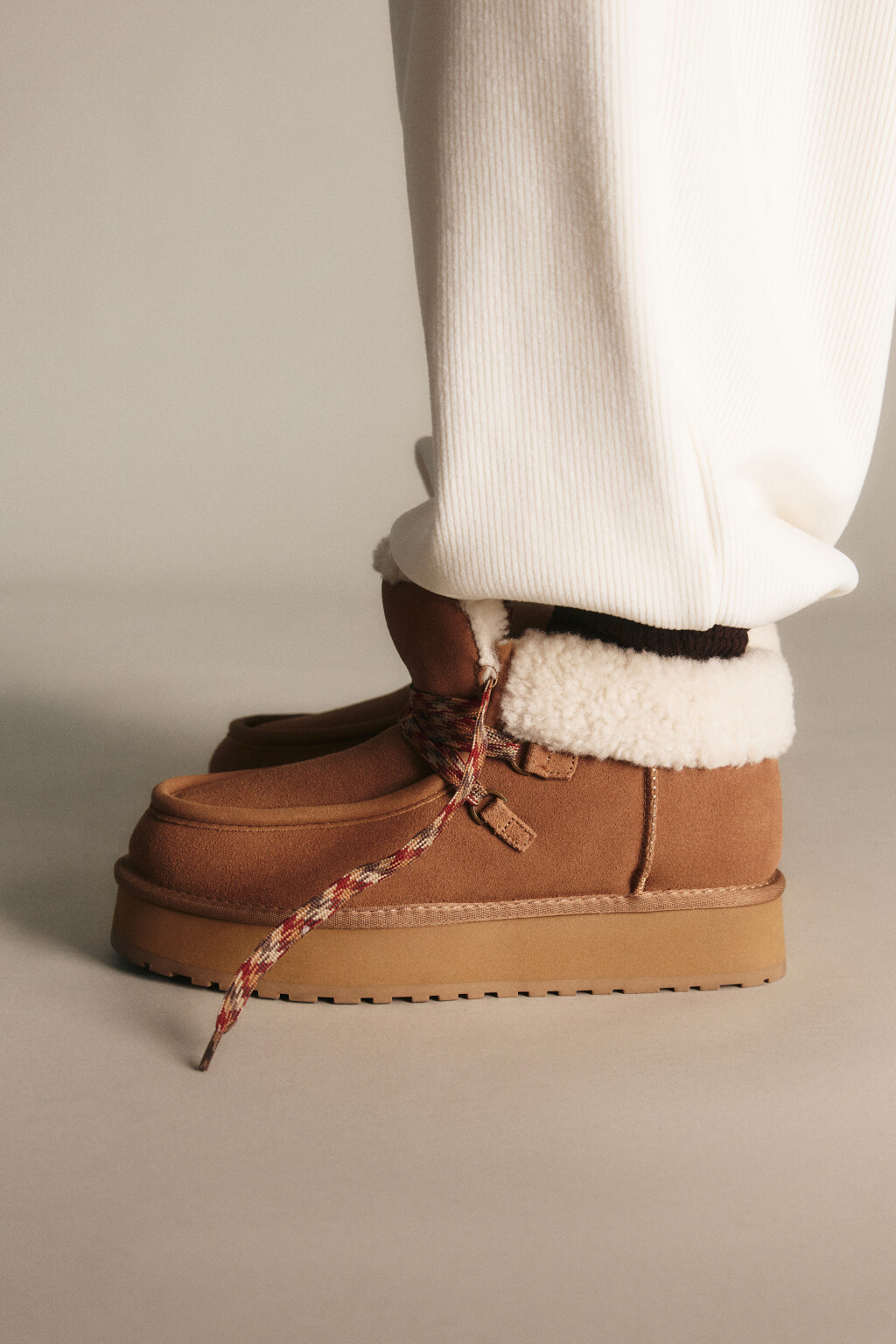 Ботинки из натуральной замши утепленные - цвет бежевый - 5