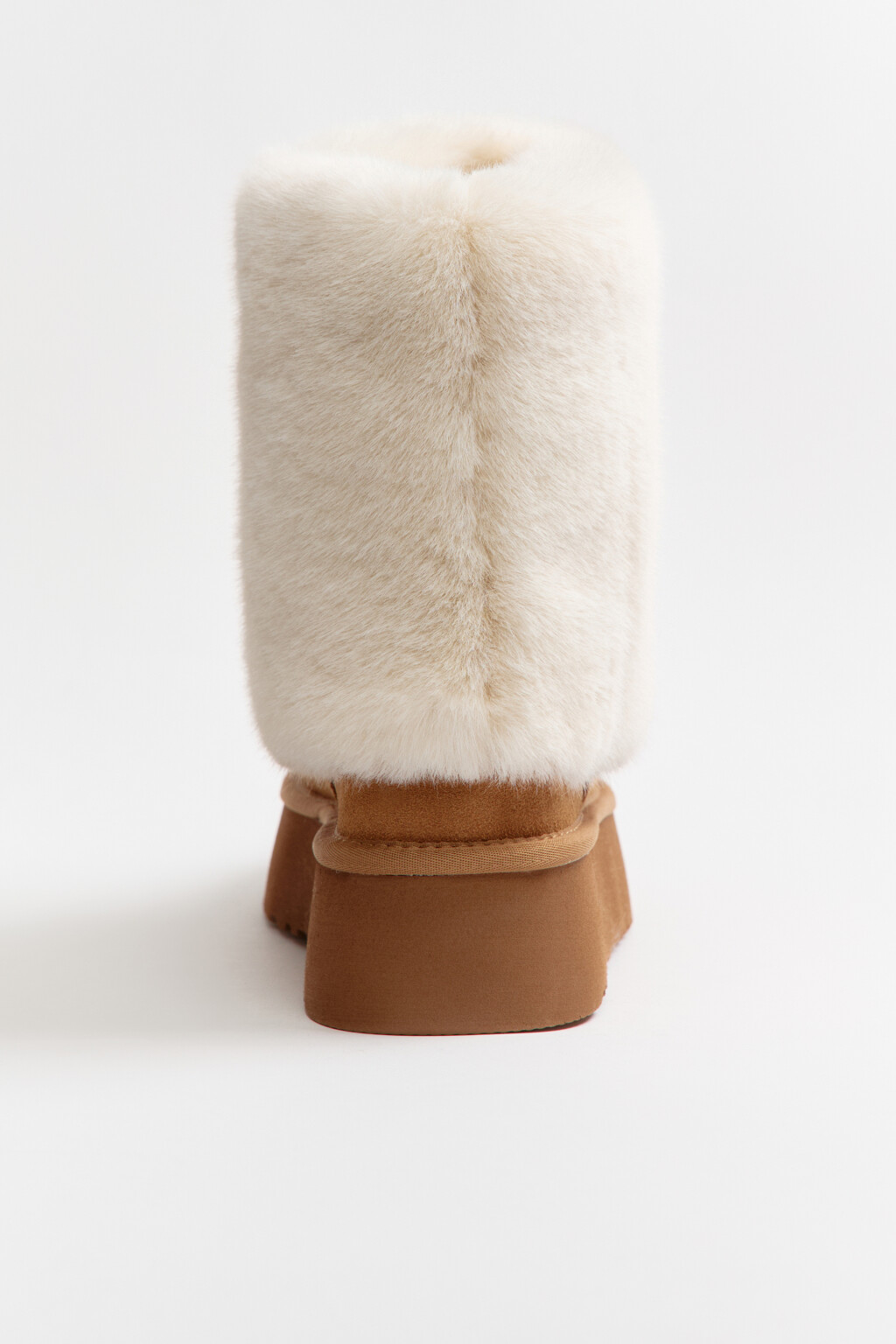 Ботинки-угги замшевые с меховой отделкой - цвет бежевый - 7