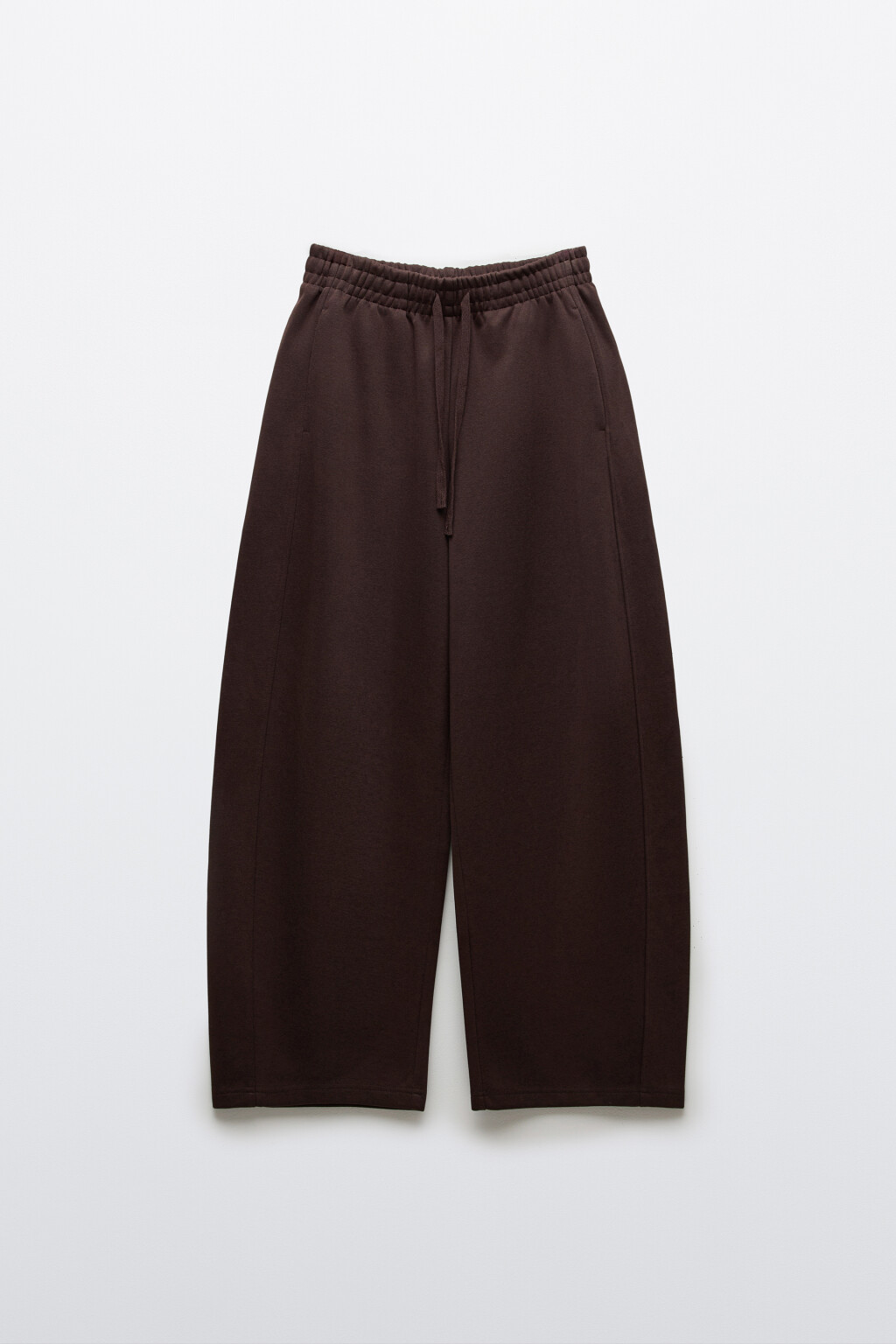 Брюки barrel fit со средней посадкой на завязках - цвет коричневый - 1