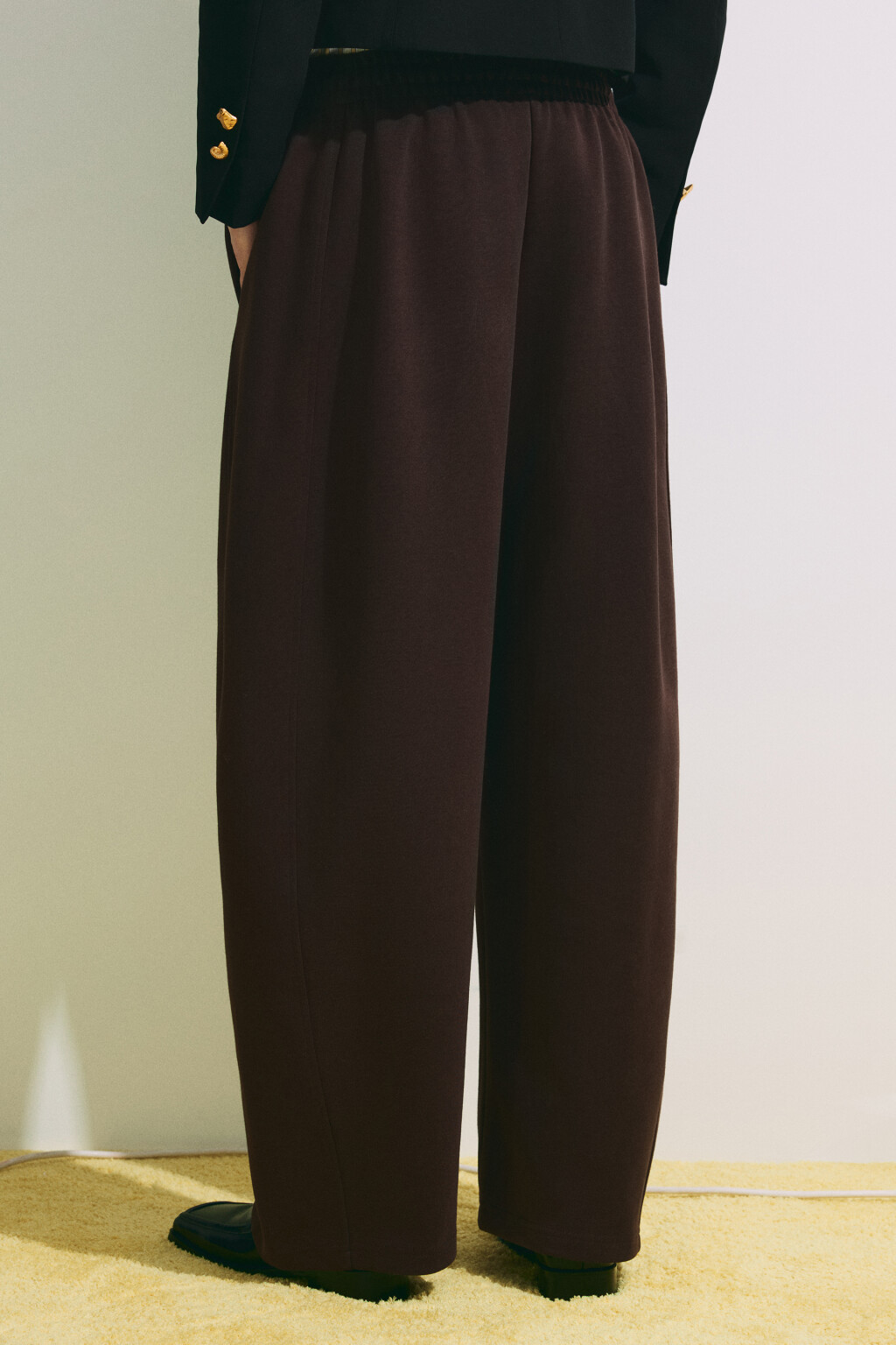 Брюки barrel fit со средней посадкой на завязках - цвет коричневый - 5