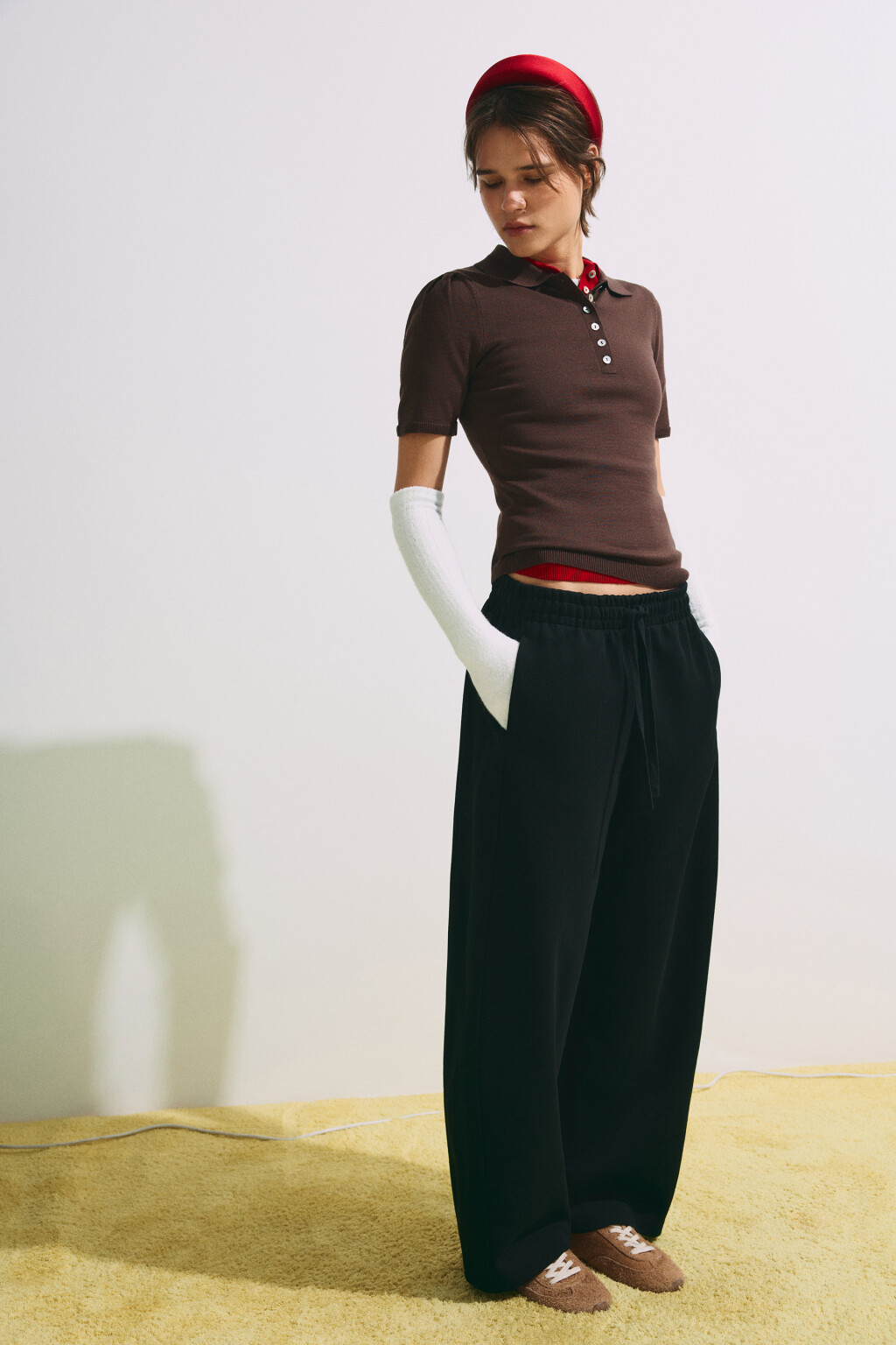 Брюки barrel fit со средней посадкой на завязках - цвет черный - 2