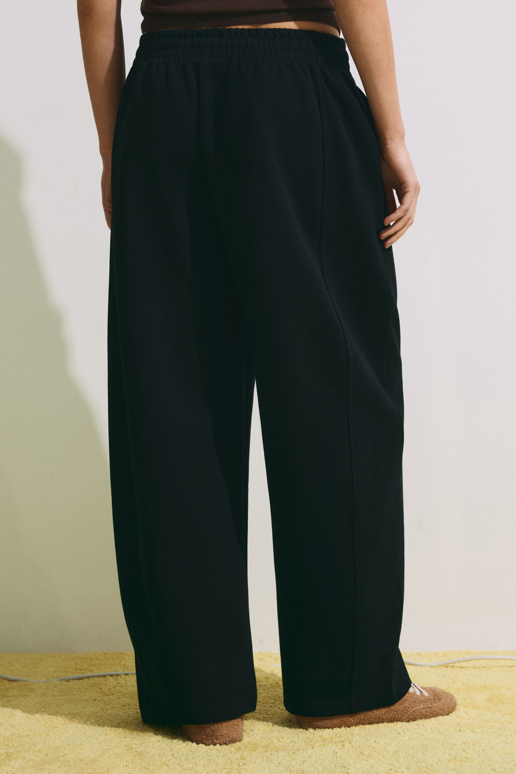 Брюки barrel fit со средней посадкой на завязках - цвет черный - 4