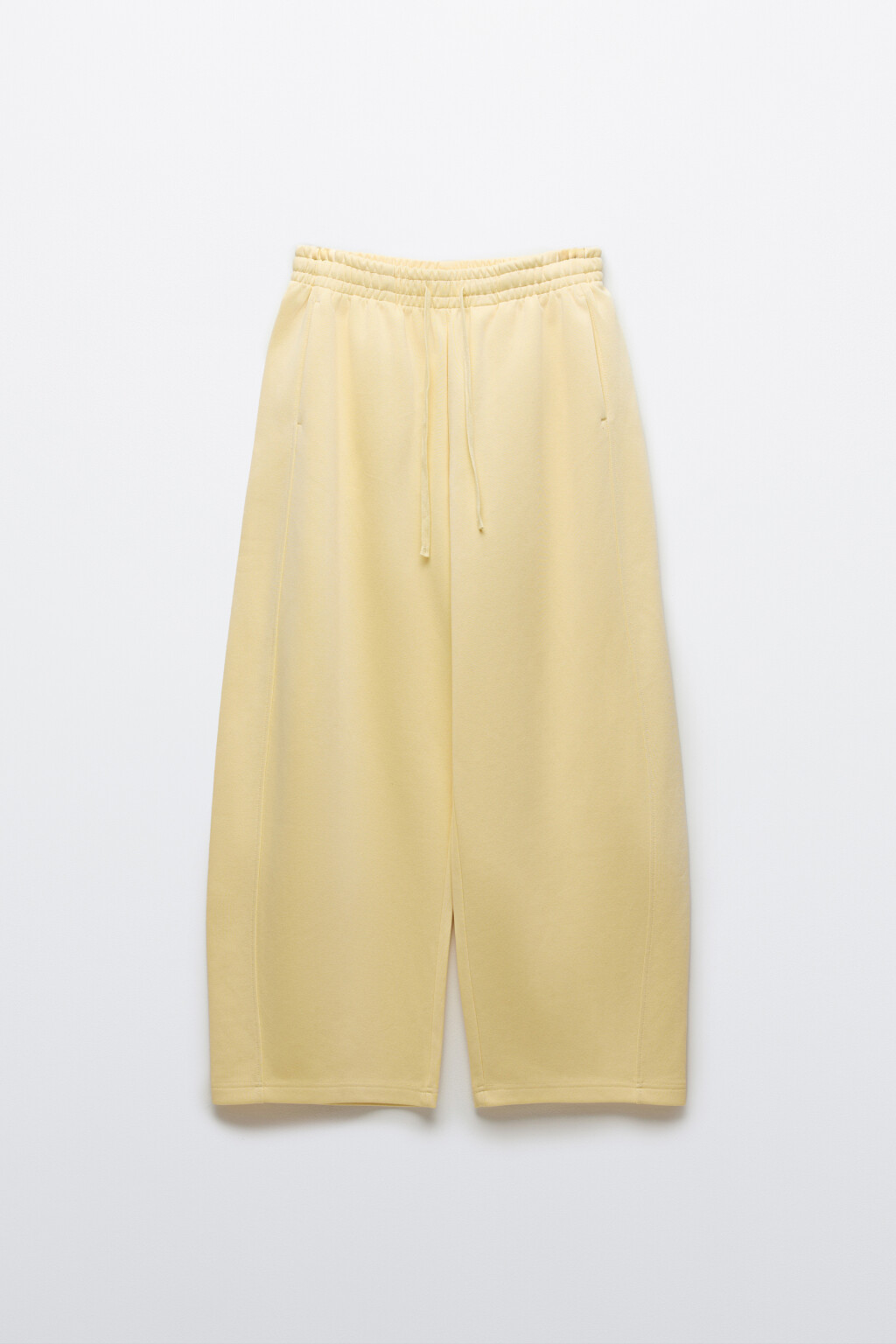 Брюки barrel fit со средней посадкой на завязках - цвет желтый - 1