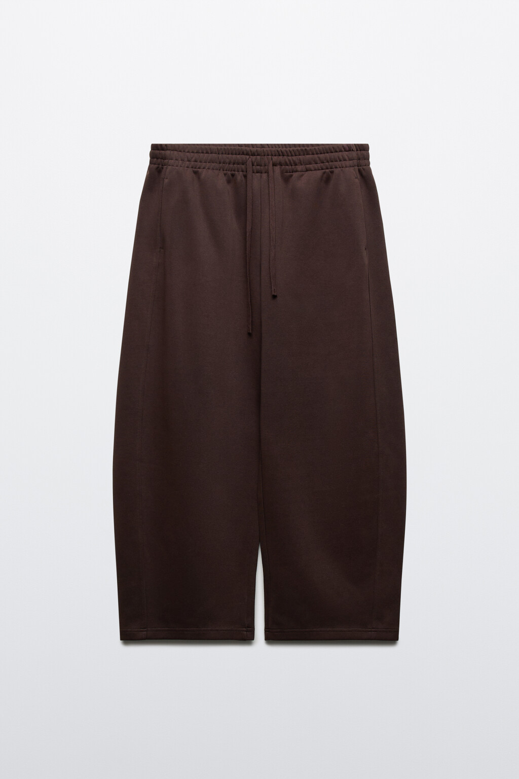 Брюки широкие на завязках - цвет коричневый - 1