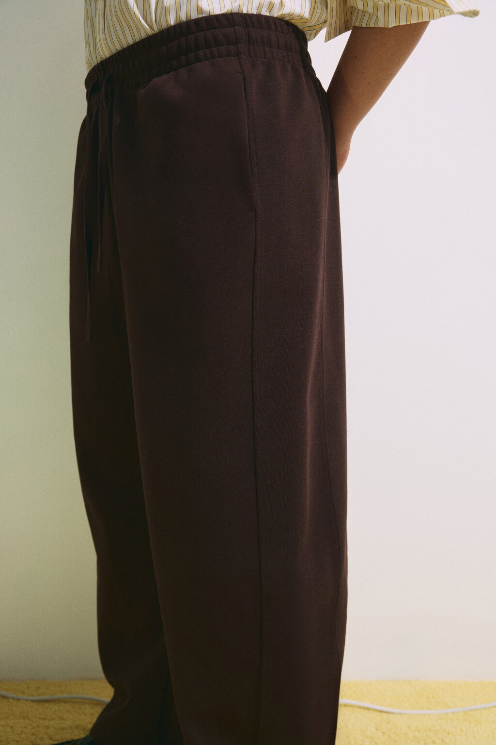 Брюки широкие на завязках - цвет коричневый - 7