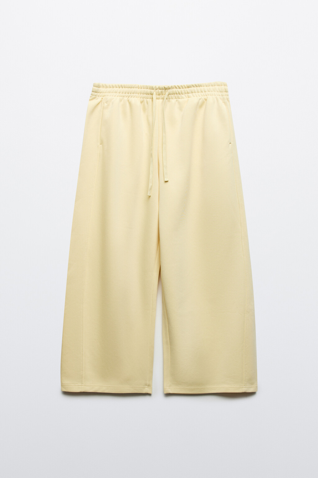 Брюки широкие на завязках - цвет желтый - 1