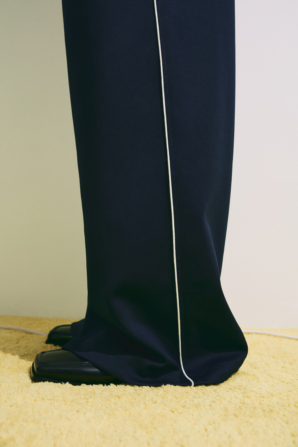 Брюки straight fit с кружевным поясом - цвет синий - 7