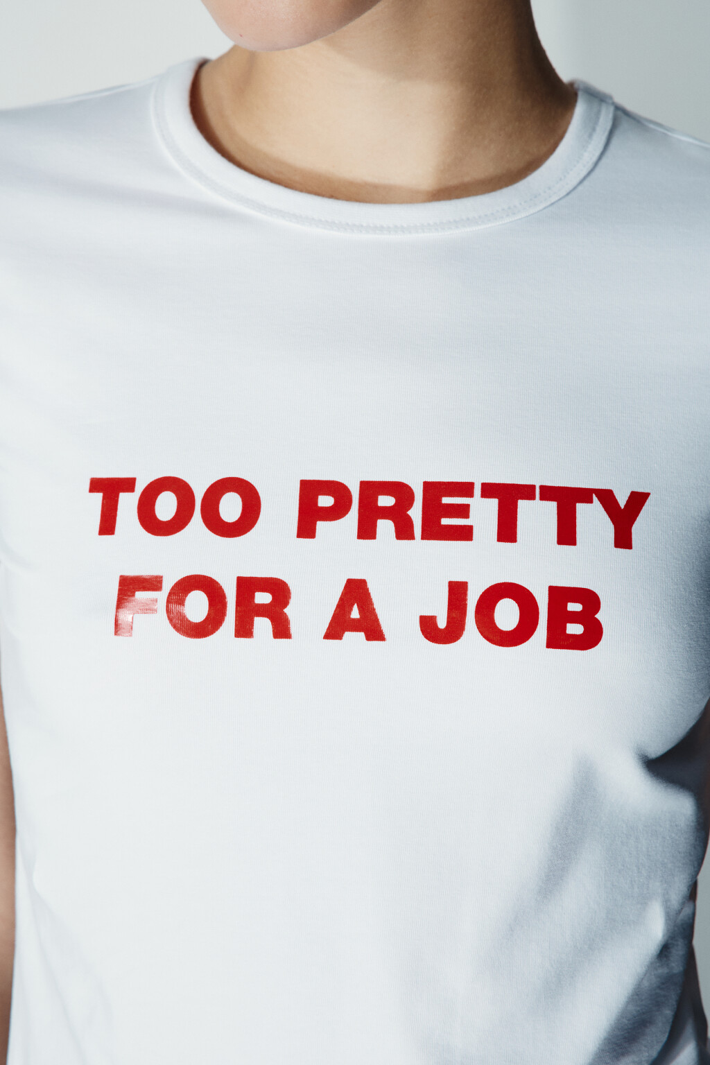 Футболка приталенная с надписью - цвет белый - 5