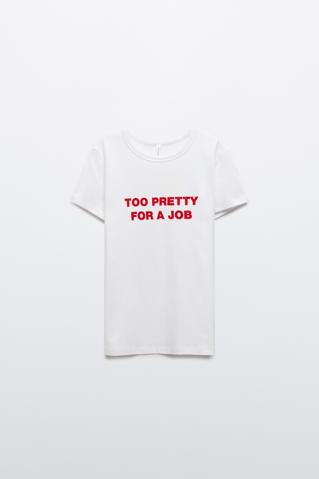 Футболка приталенная с надписью - цвет белый - 1