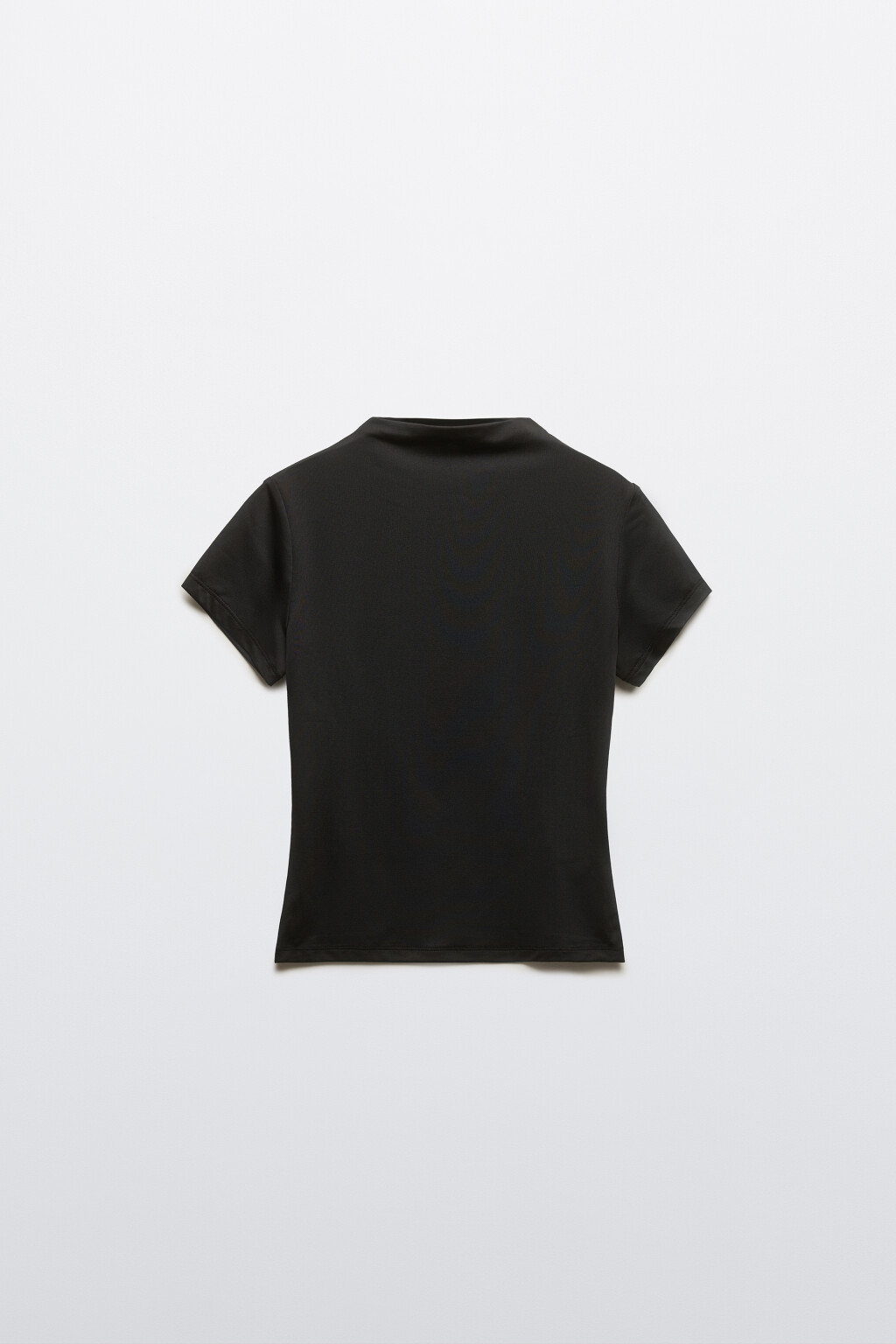 Футболка-топ с воротником стойкой - цвет черный - 1