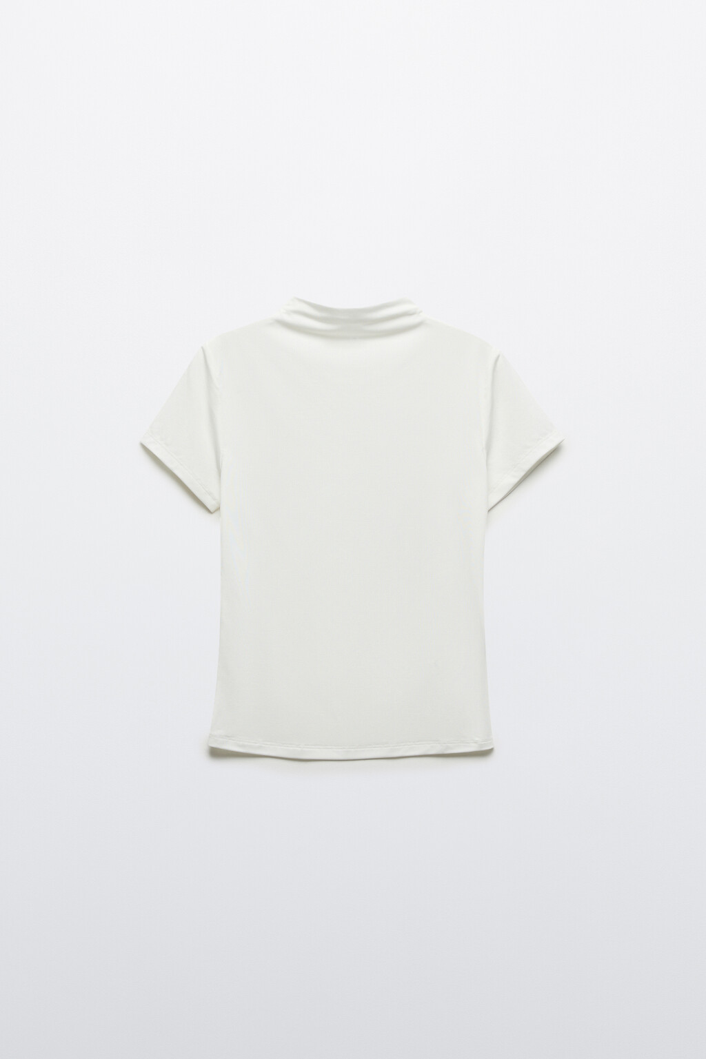 Футболка-топ с воротником стойкой - цвет молочный - 1