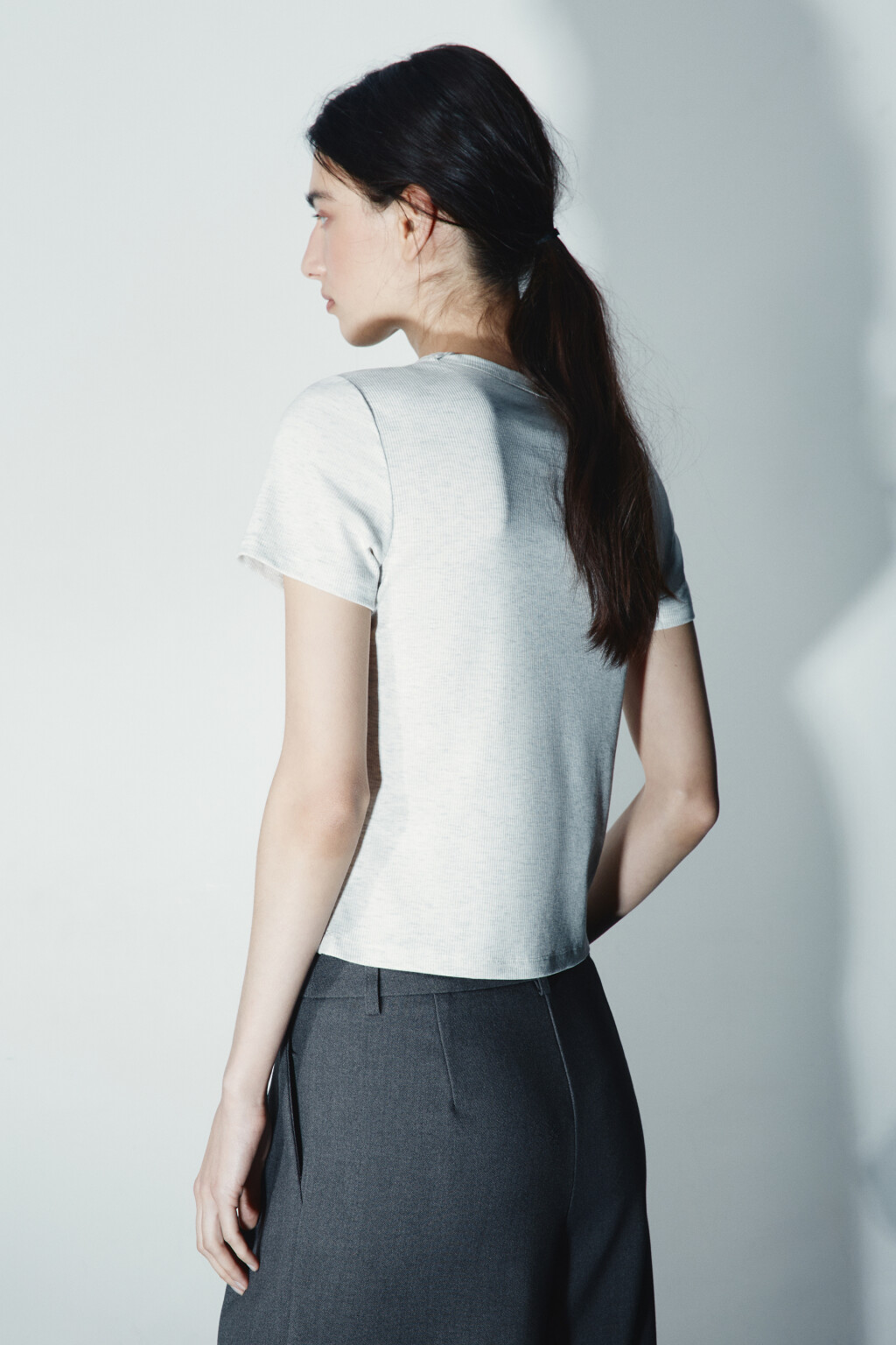 Футболка-топ облегающая - цвет серый - 3