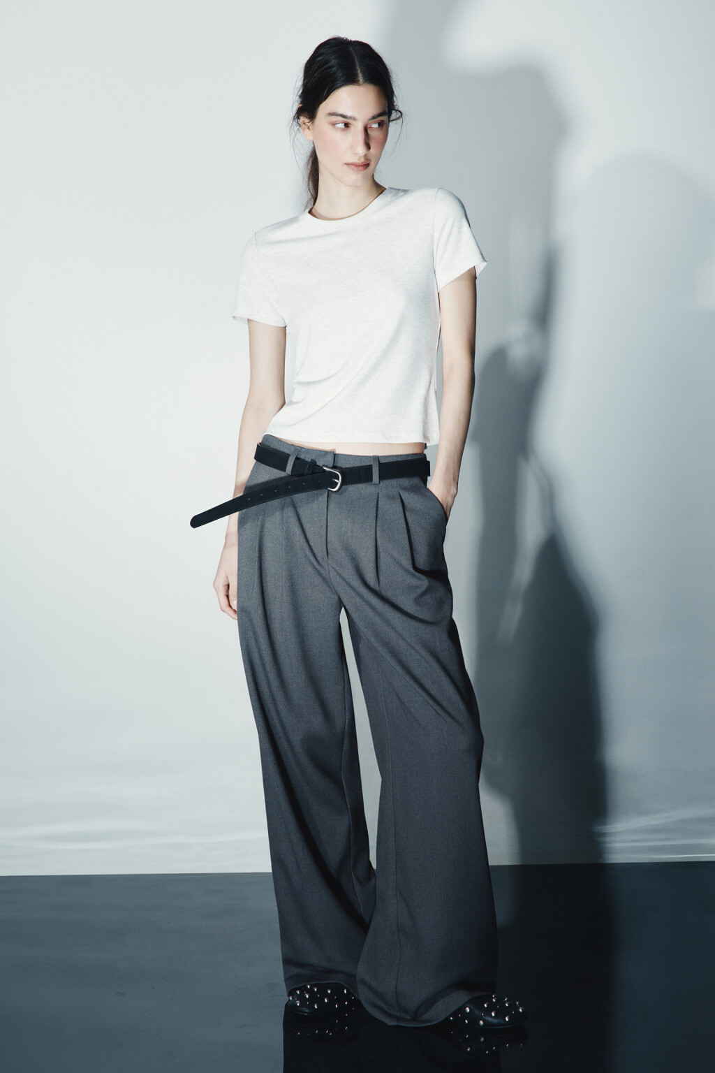 Футболка-топ облегающая - цвет серый - 4