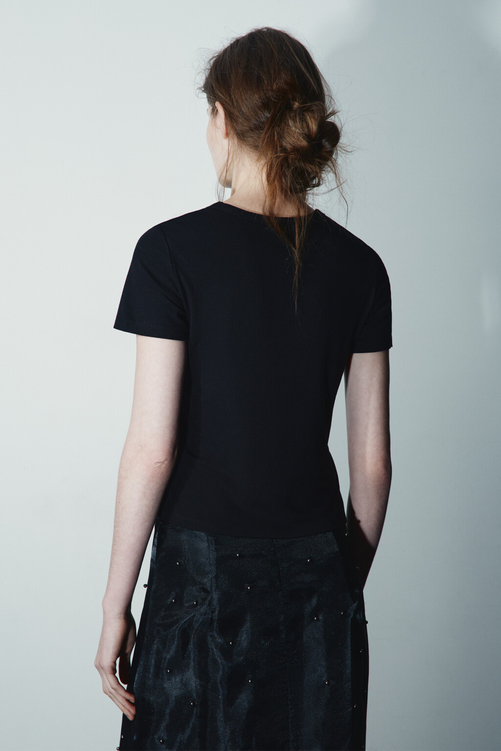 Футболка-топ облегающая - цвет черный - 3