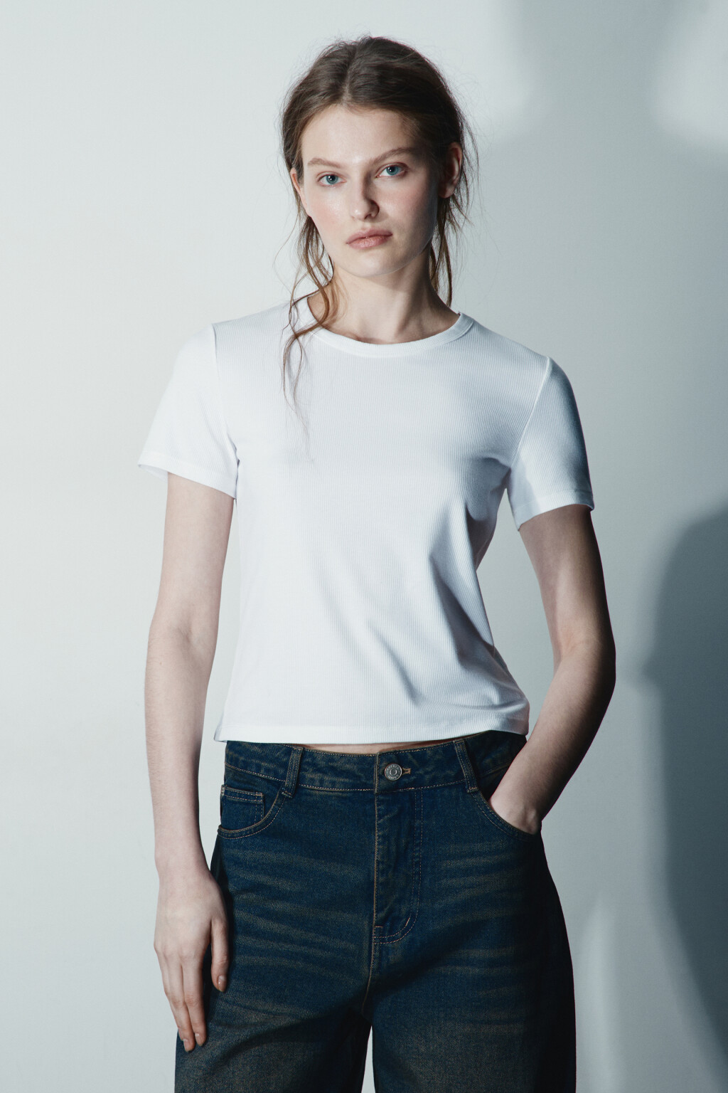 Футболка-топ облегающая - цвет молочный - 2