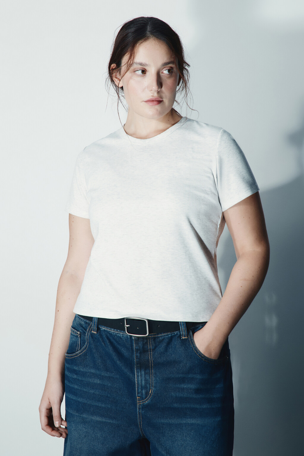 Футболка-топ облегающая - цвет серый - 2