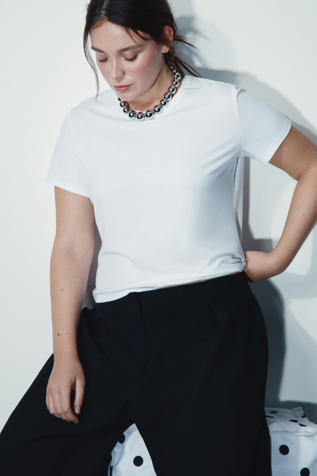 Футболка-топ облегающая - цвет молочный - 1