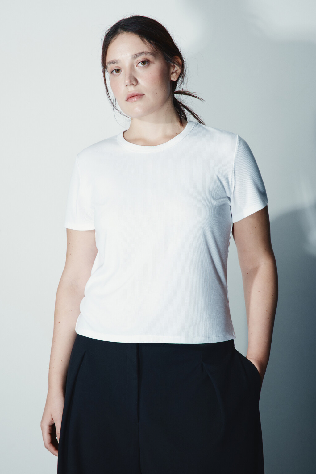 Футболка-топ облегающая - цвет молочный - 3