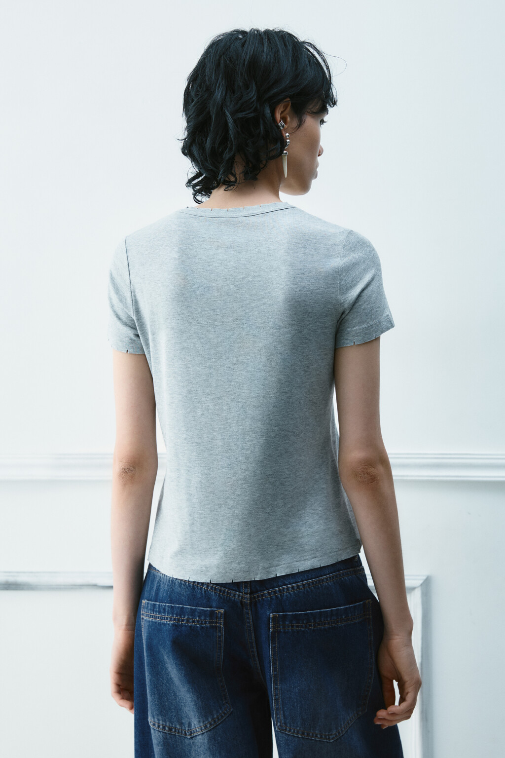 Футболка вискозная с принтом - цвет серый - 3