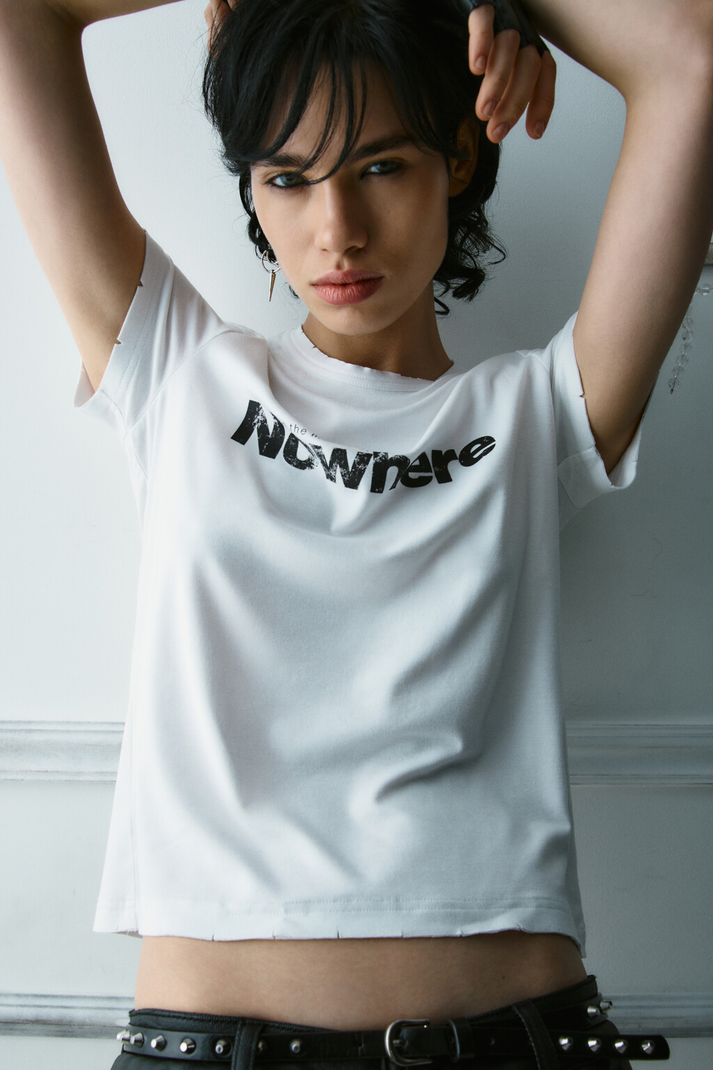 Футболка вискозная с принтом - цвет белый - 2