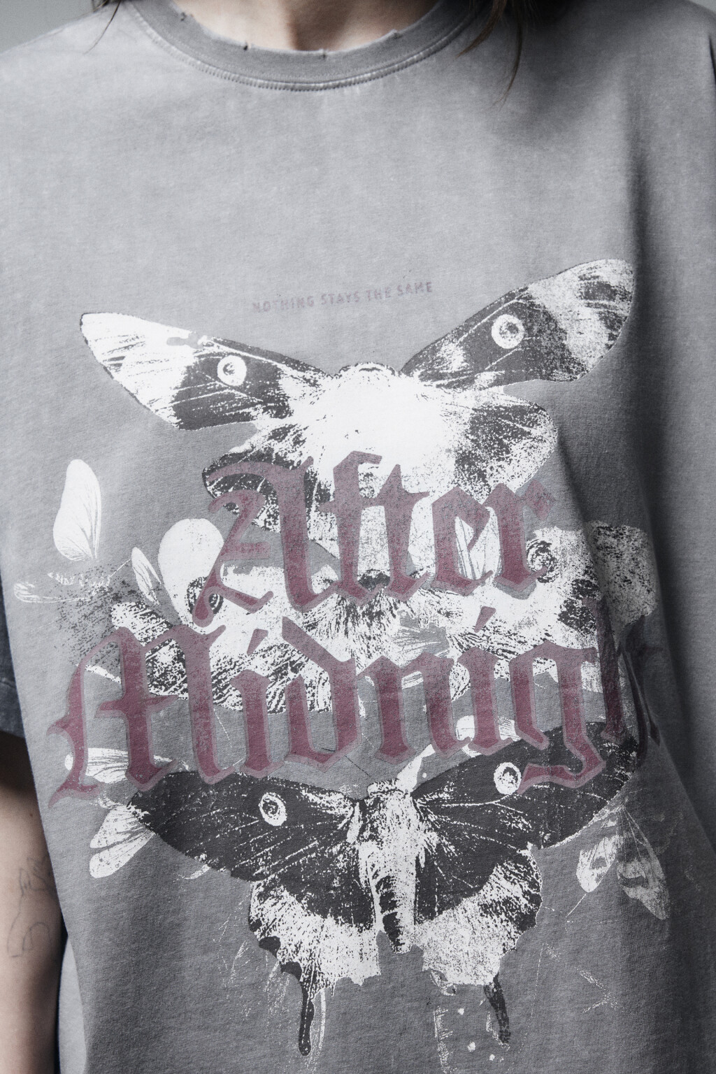 Футболка хлопковая с принтом - цвет серый - 5