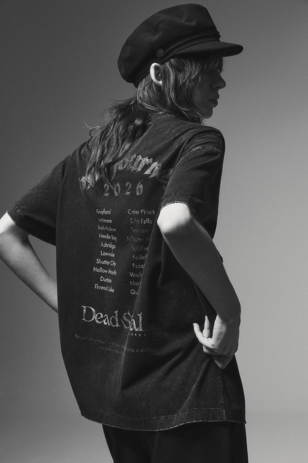 Футболка хлопковая с принтом - цвет черный - 1