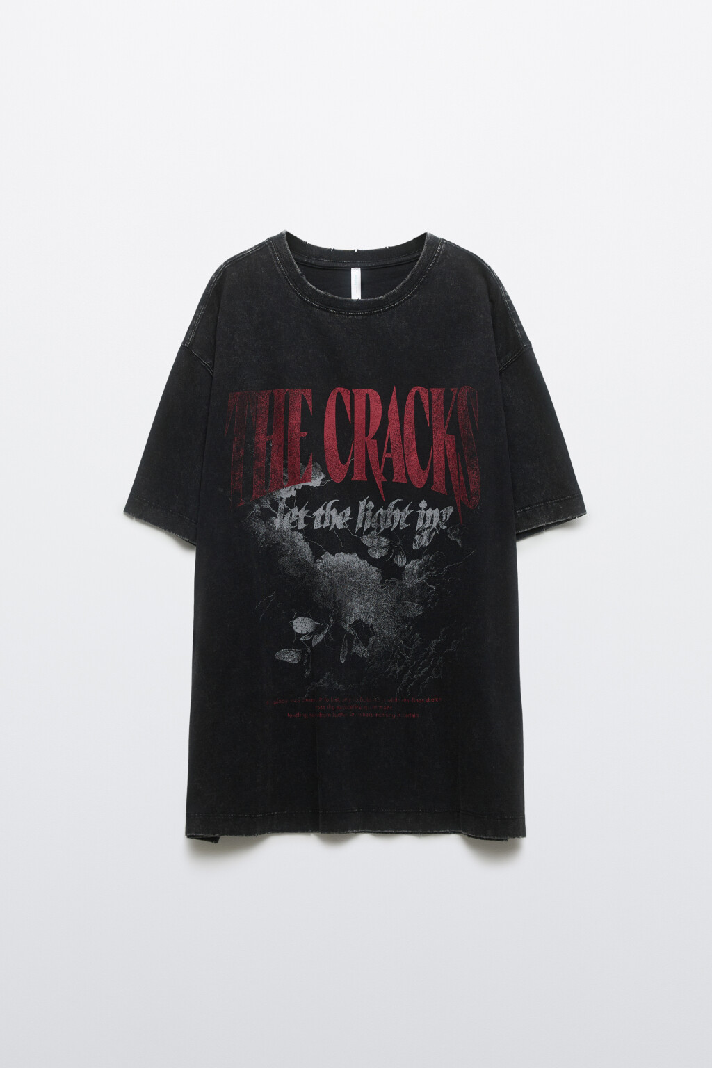 Футболка хлопковая с принтом - цвет черный - 1