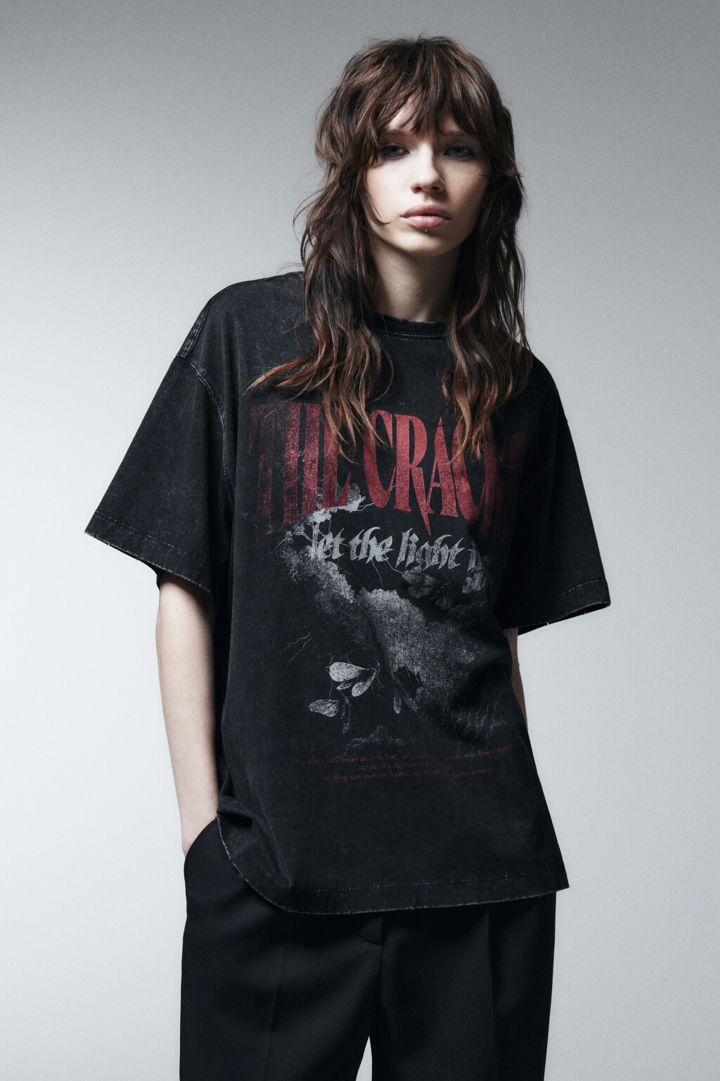 Футболка хлопковая с принтом - цвет черный - 3