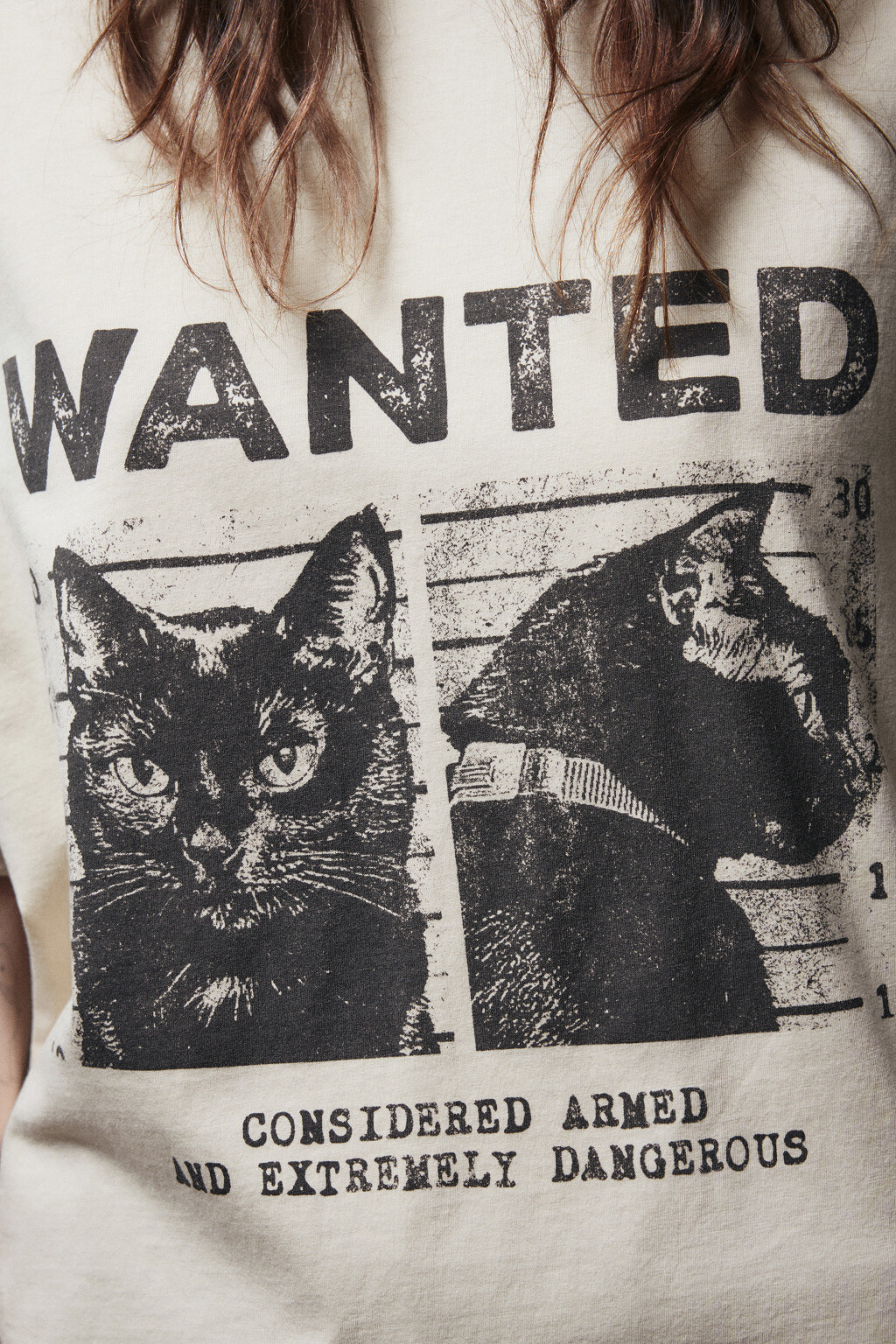 Футболка хлопковая с принтом - цвет бежевый - 4