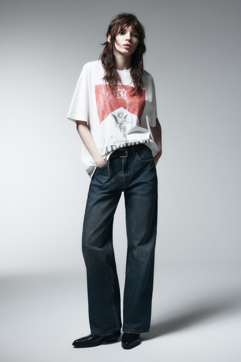 Футболка хлопковая с принтом - цвет белый - 4