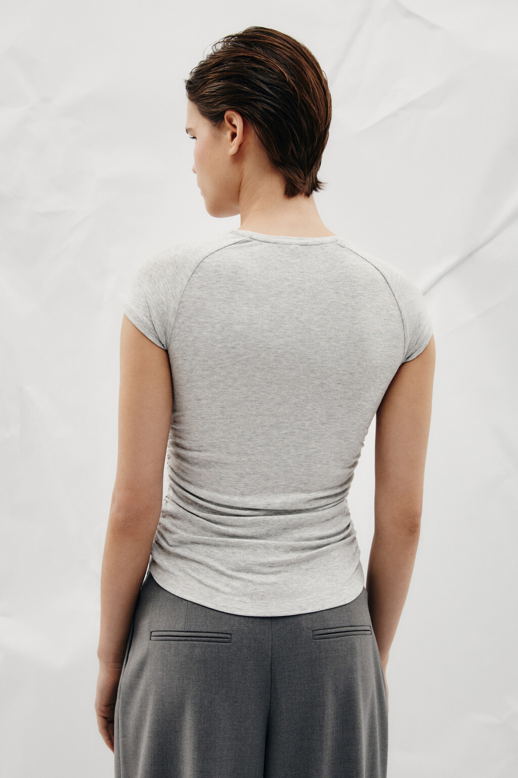 Футболка облегающая из вискозы - цвет серый - 5