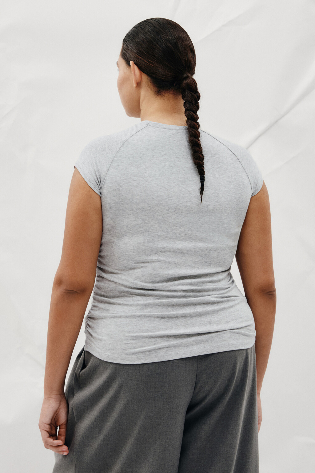 Футболка облегающая из вискозы - цвет серый - 3
