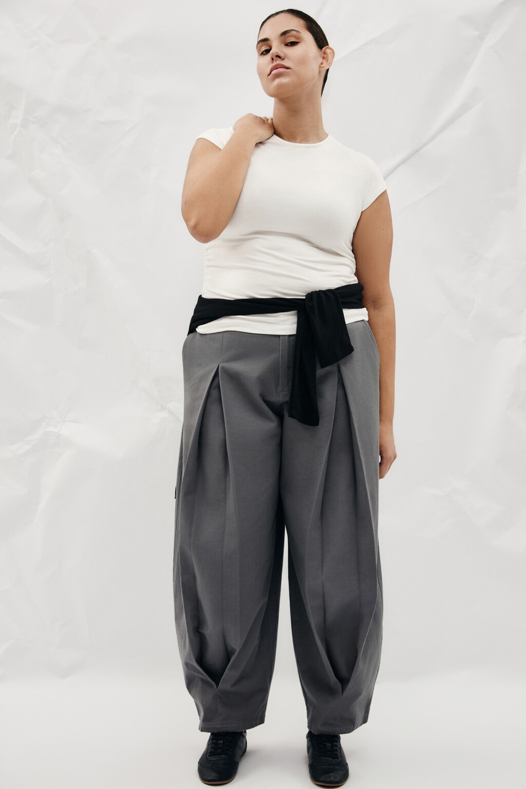 Футболка облегающая из вискозы - цвет молочный - 4