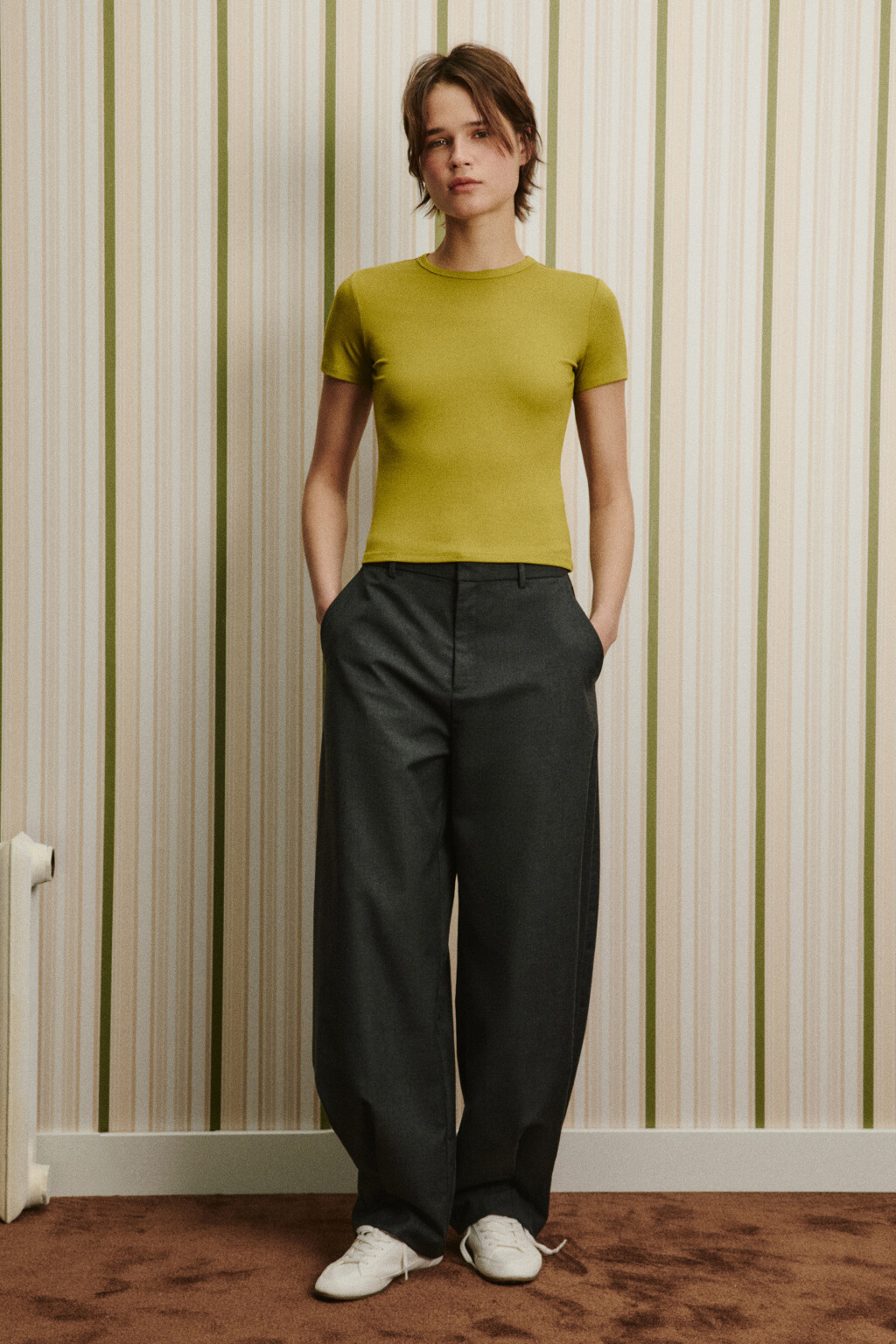 Футболка вискозная облегающая - цвет зеленый - 5