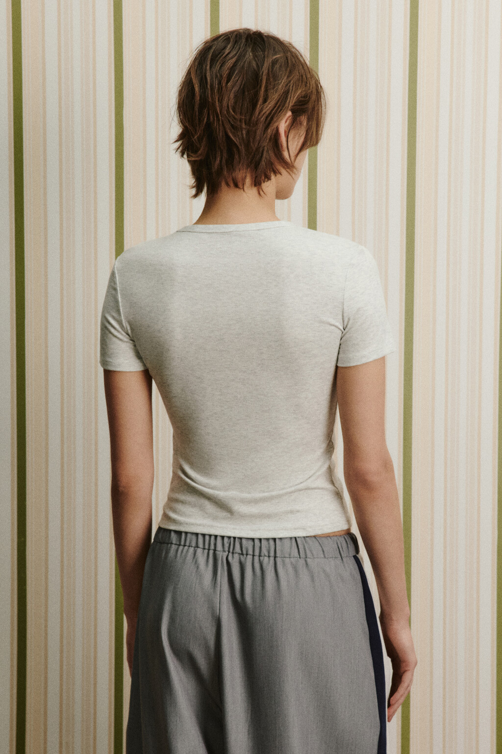 Футболка вискозная облегающая - цвет серый - 4