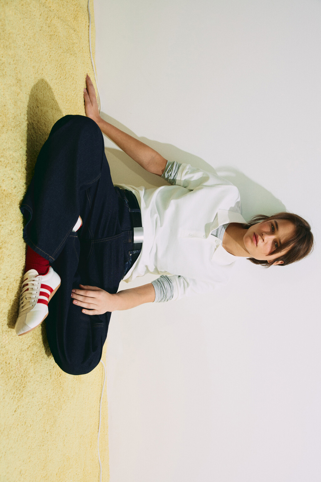 Футболка-поло хлопковая - цвет белый - 2