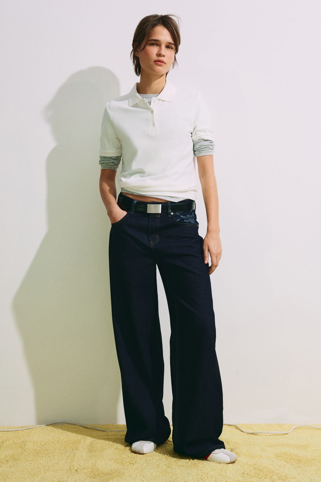 Футболка-поло хлопковая - цвет белый - 5