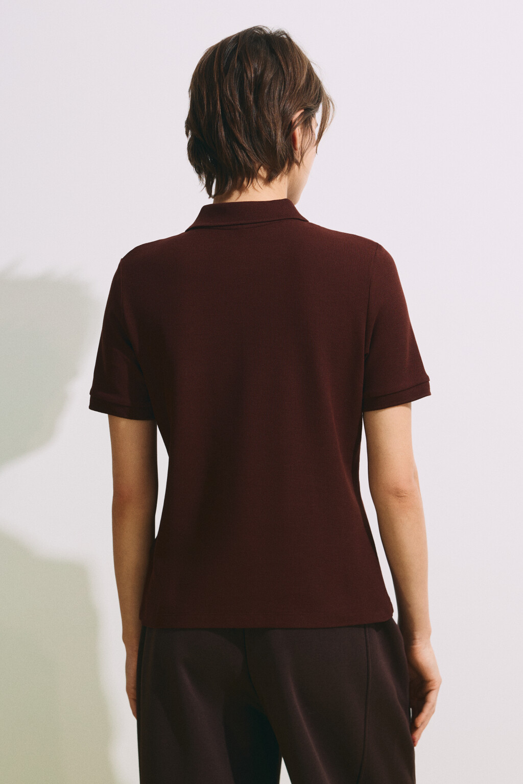 Футболка-поло хлопковая - цвет коричневый - 4