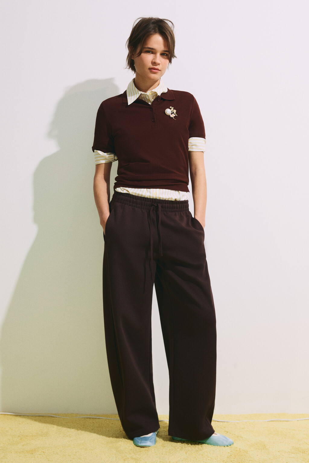 Футболка-поло хлопковая - цвет коричневый - 5