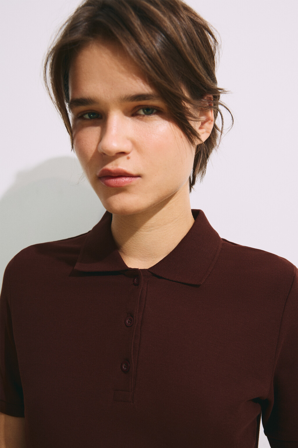 Футболка-поло хлопковая - цвет коричневый - 6