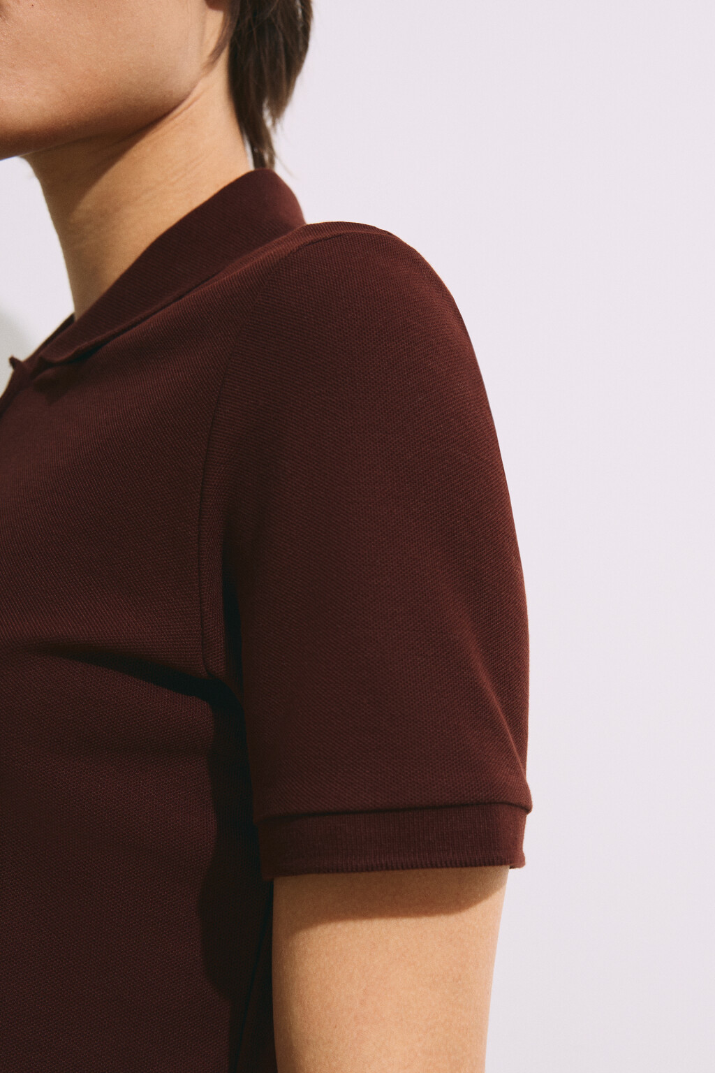 Футболка-поло хлопковая - цвет коричневый - 7