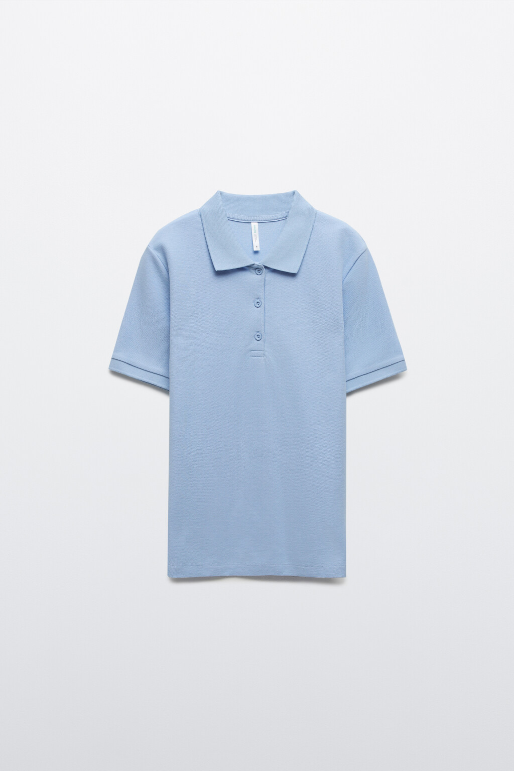 Футболка-поло хлопковая - цвет голубой - 1