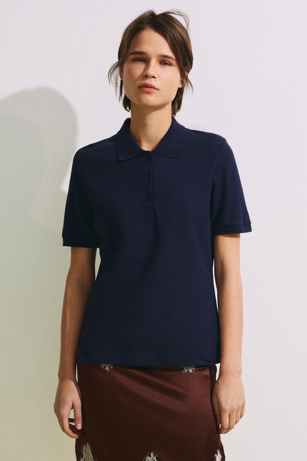 Футболка-поло хлопковая - цвет синий - 2