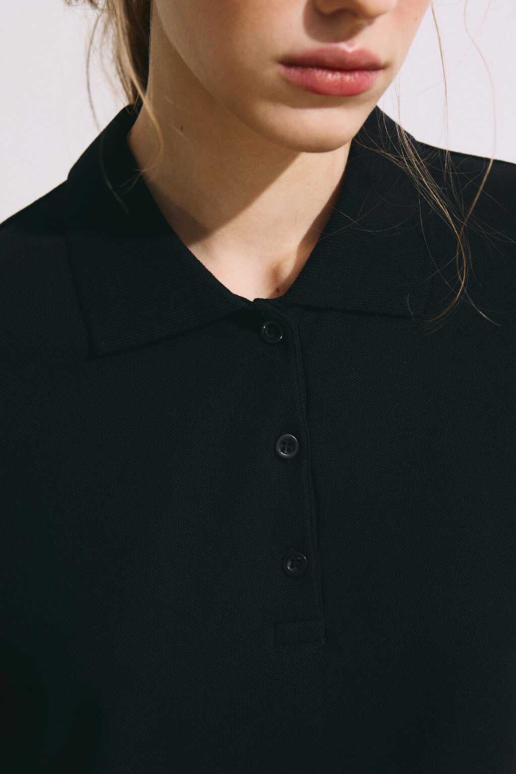 Футболка-поло хлопковая - цвет черный - 5