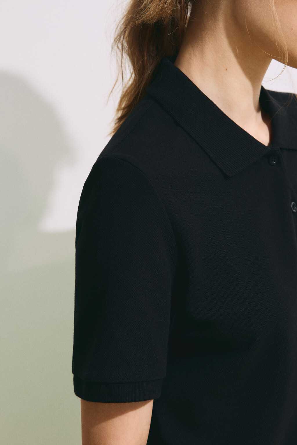 Футболка-поло хлопковая - цвет черный - 6